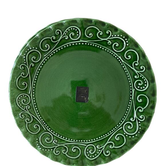 Maioliche Jessica Made in Italy Christmas Dinner Plates 11" Set 4 Holiday Green - Picture 11 of 11